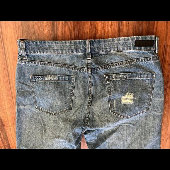 New Blank NYC Light Blue Distressed Straight Leg Jean Distressed 31 - Picture 5 of 6